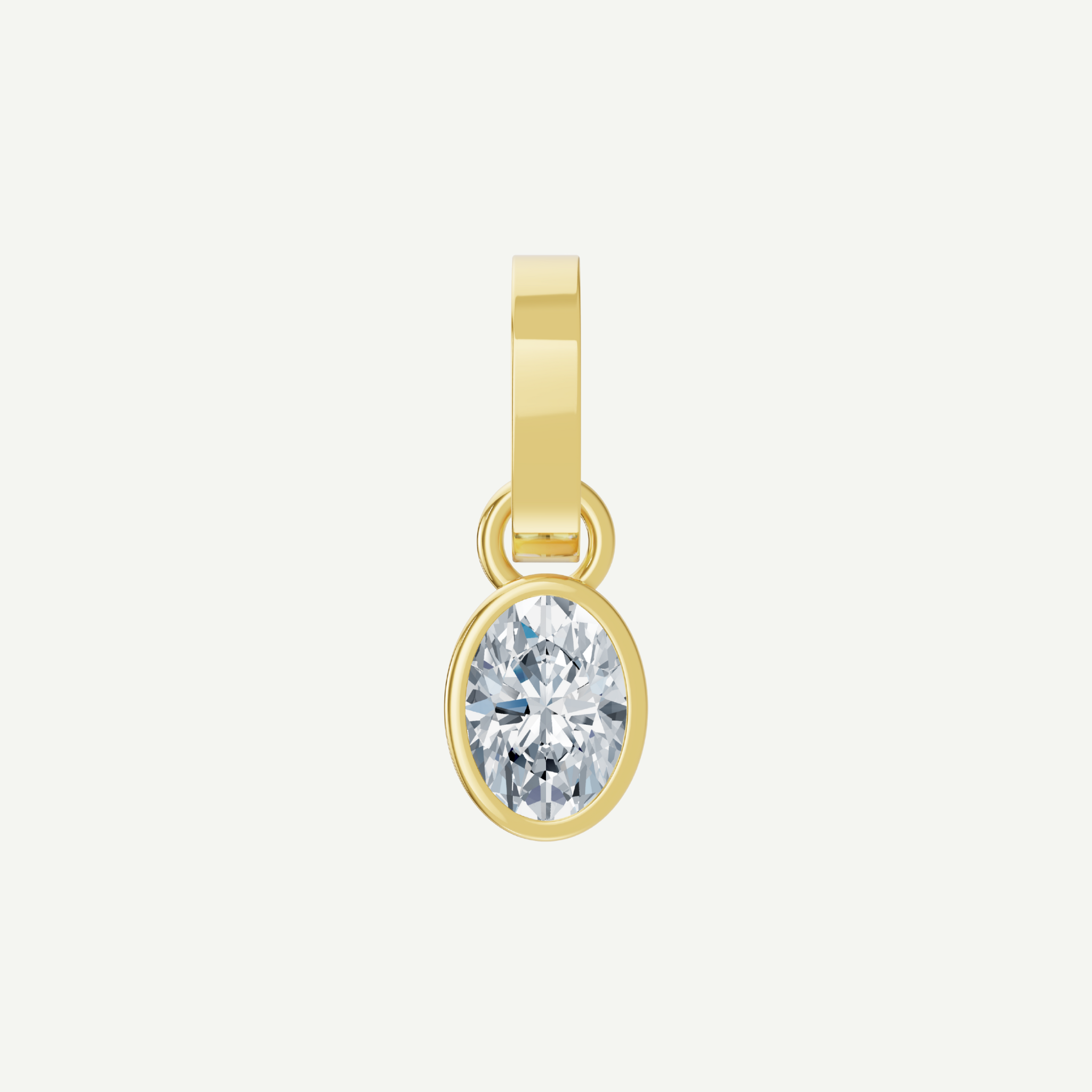Oval Bezel Diamond Pendant | 1CT in 14KT Gold