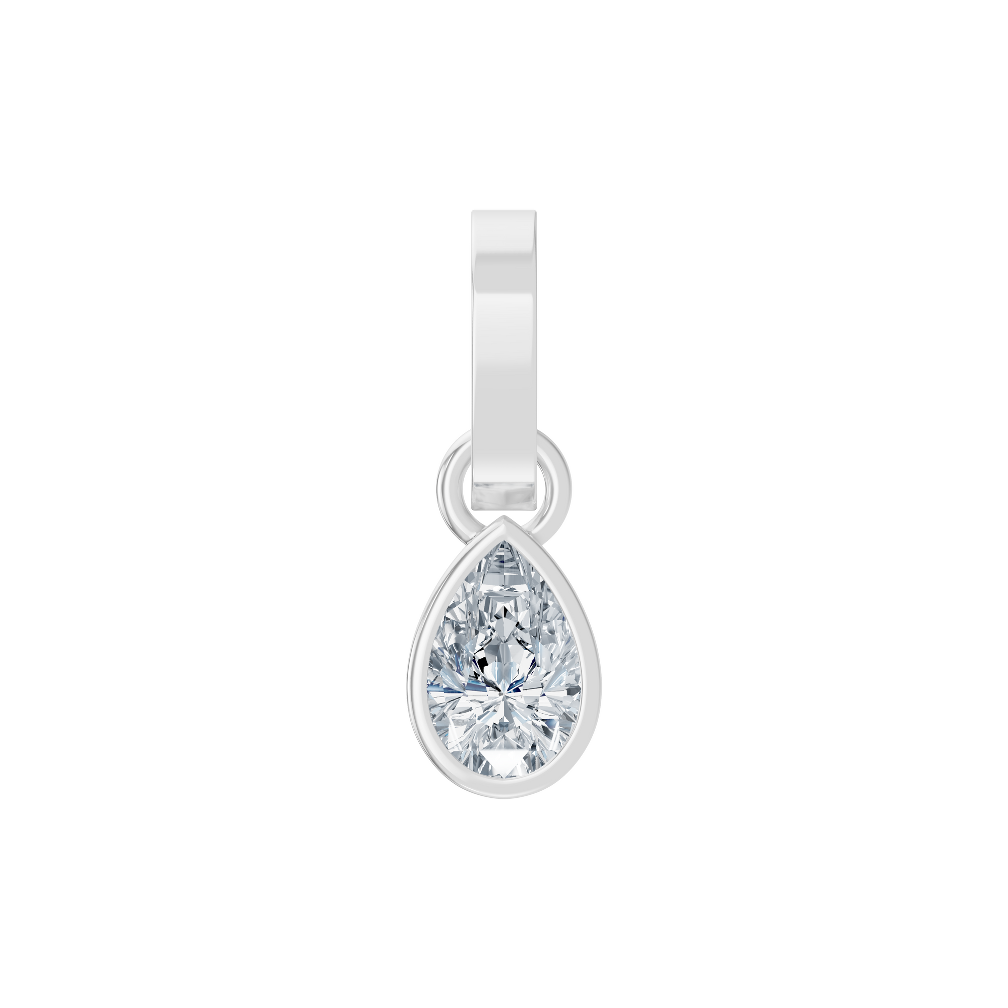 1CT Pear Bezel Diamond Pendant in Gold