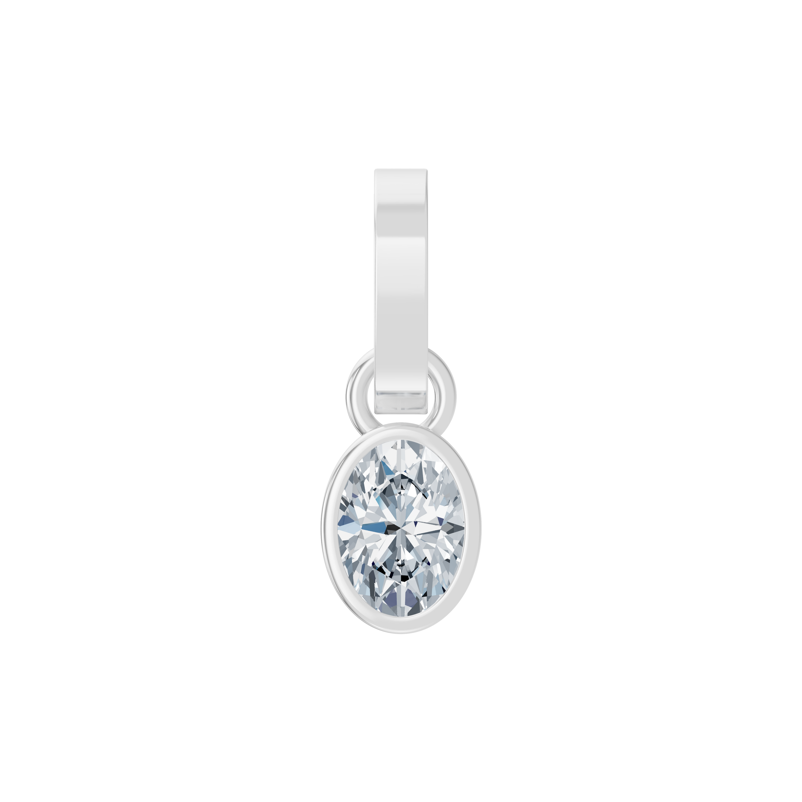 1CT Oval Bezel Diamond Pendant in Gold