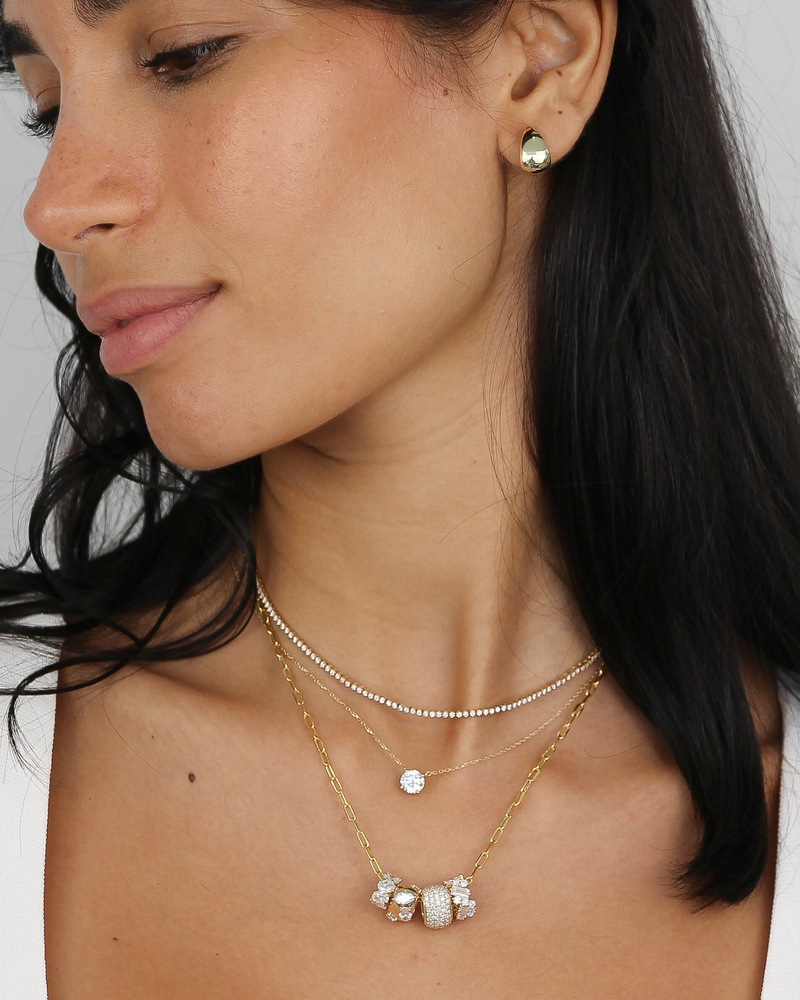 Paperclip Chain Necklace - The Slim Link | in 10K Yellow Gold