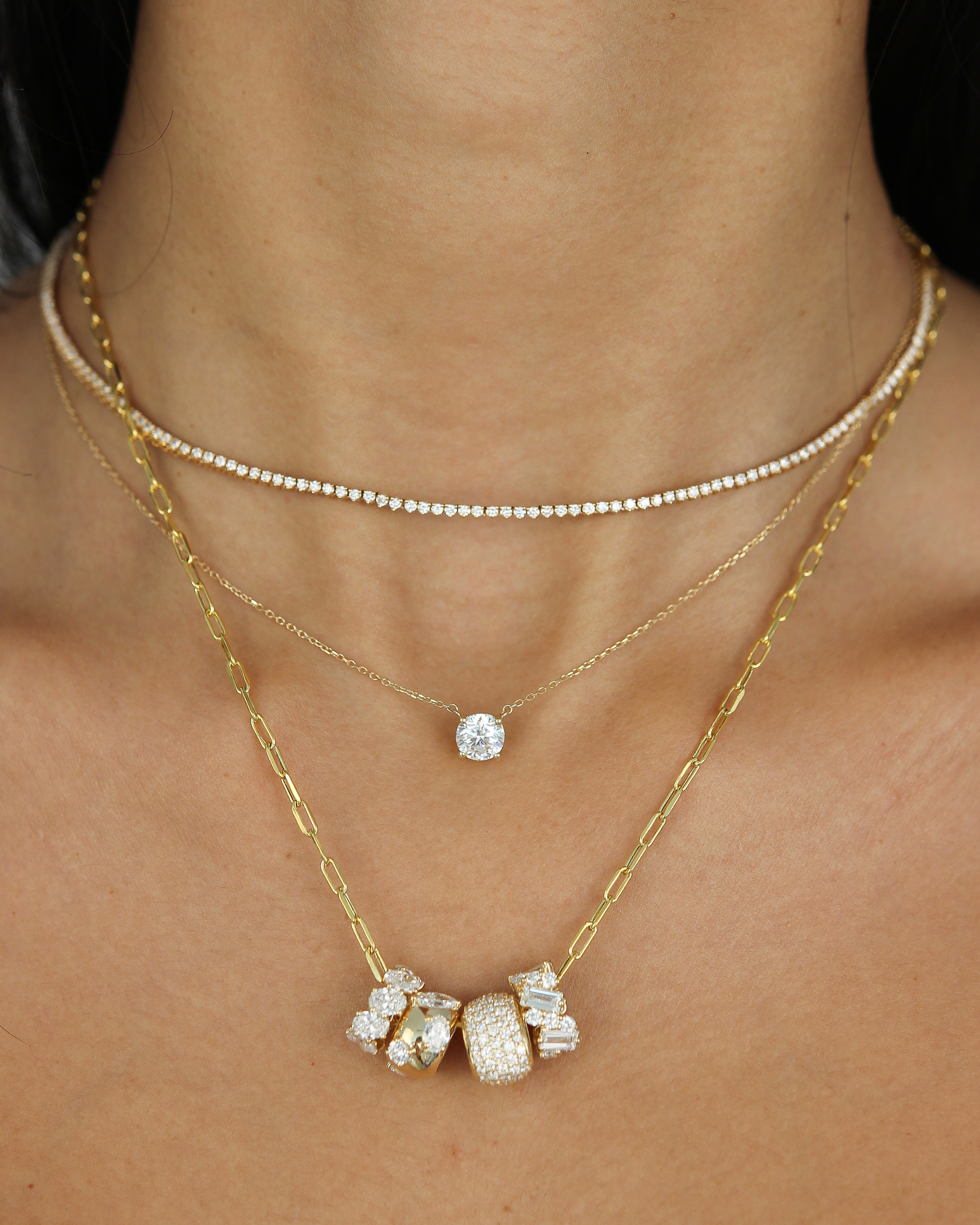 Paperclip Chain Necklace - The Slim Link | in 10K Yellow Gold