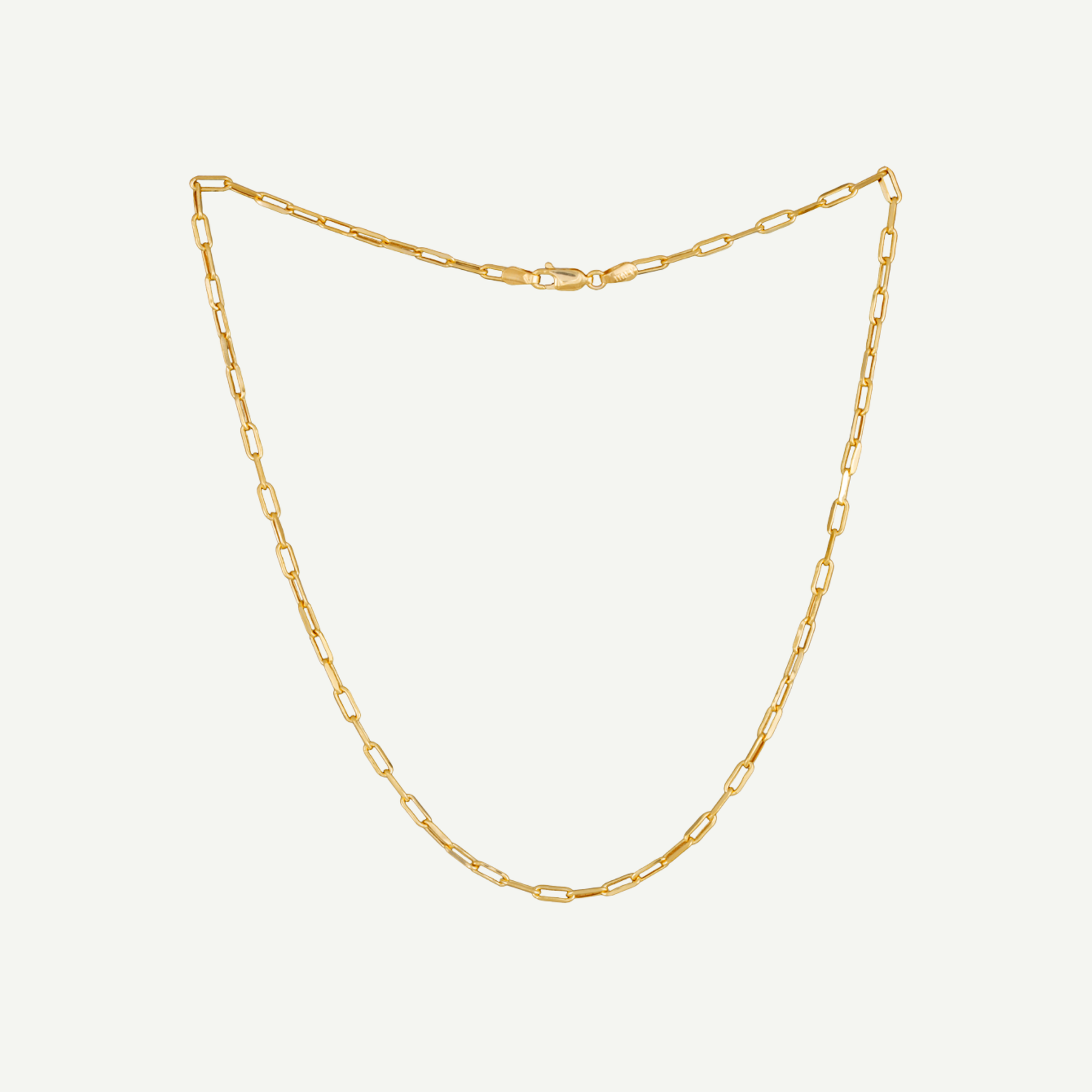 Paperclip Chain Necklace - The Slim Link | in 10K Yellow Gold