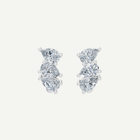 Pear Diamond J Huggie Earrings in Gold | 1CT