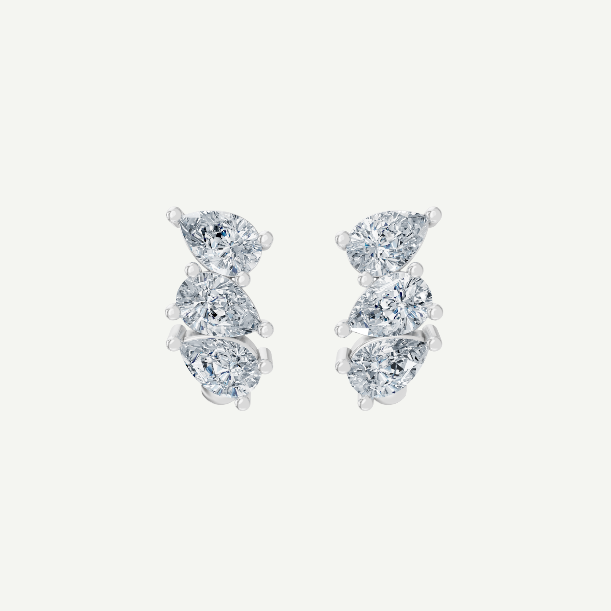 Pear Diamond J Huggie Earrings in Gold | 1CT