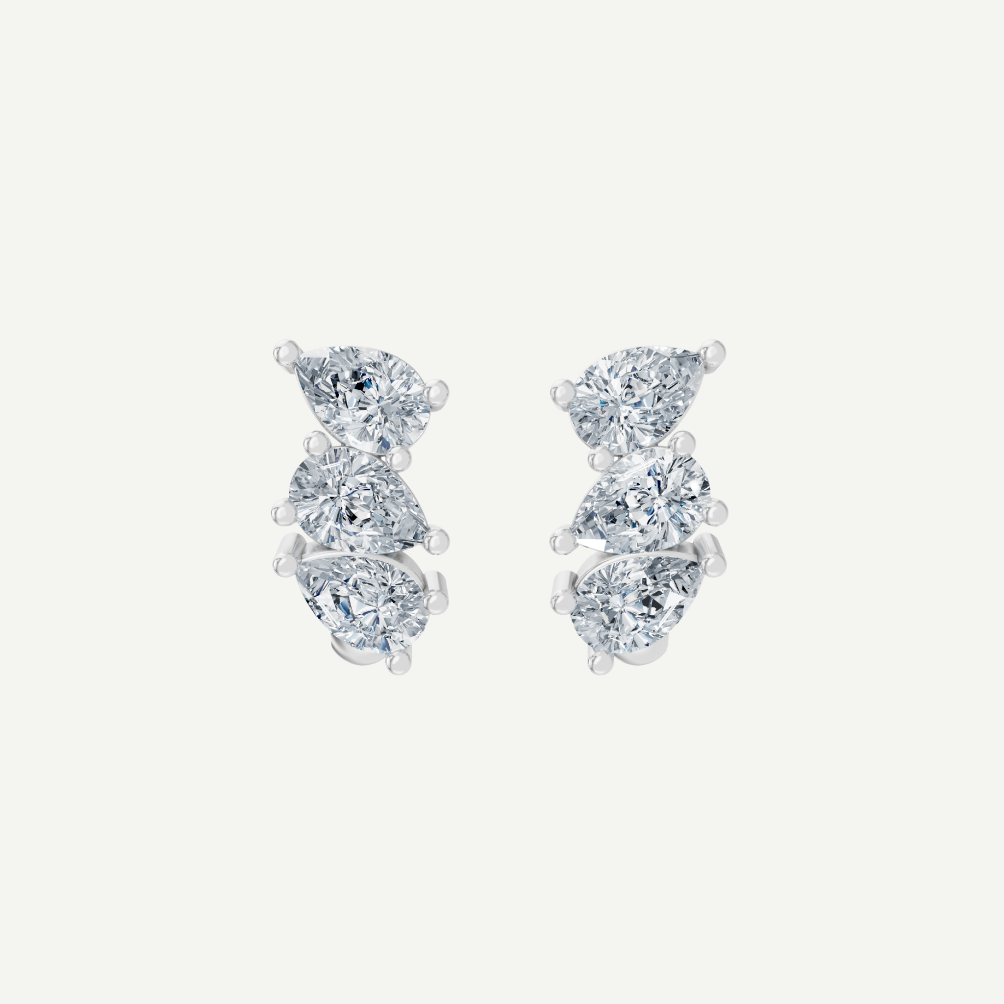 Pear Diamond J Huggie Earrings in Gold | 1CT