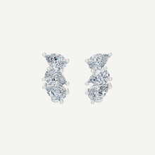 Pear Diamond J Huggie Earrings in Gold | 1CT