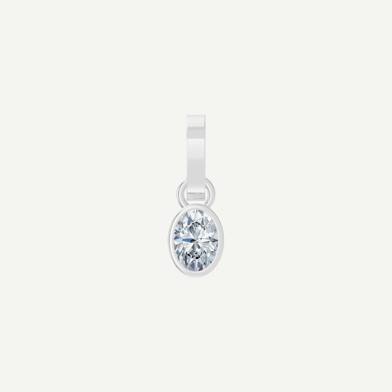 1CT Oval Bezel Diamond Pendant | VIVIE