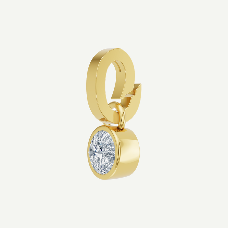 1CT Round Bezel Diamond Pendant in Gold