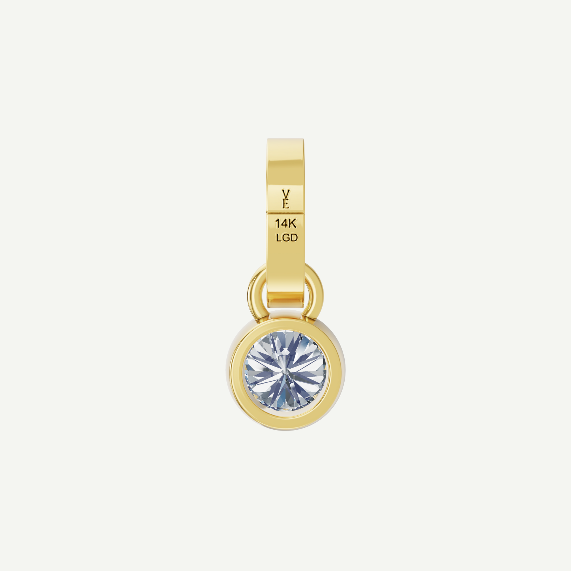 Round Bezel Diamond Pendant | 1CT in 14K Gold