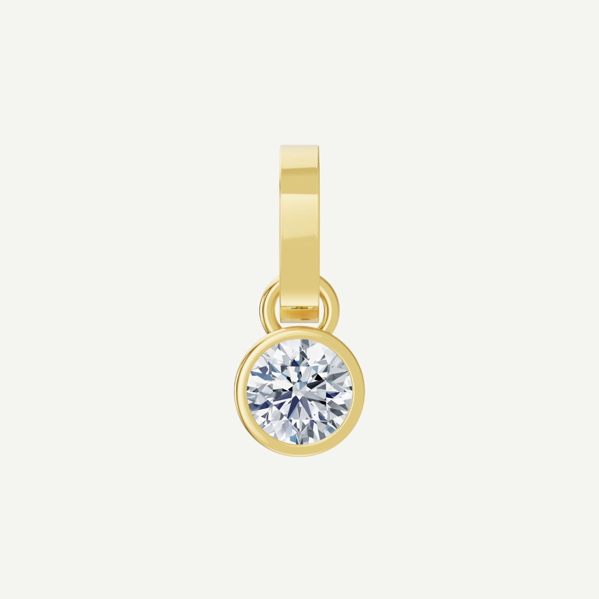 Round Bezel Diamond Pendant | 1CT in 14K Gold