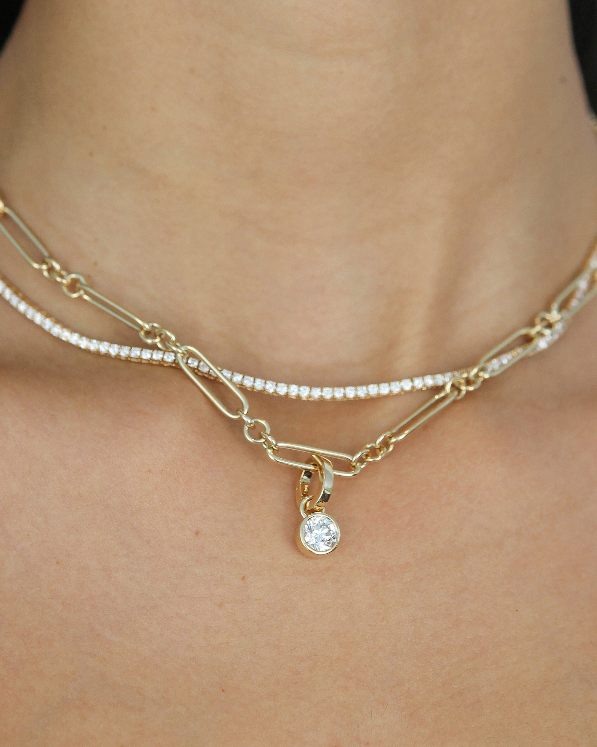 Round Bezel Diamond Pendant | 1CT in 14K Gold