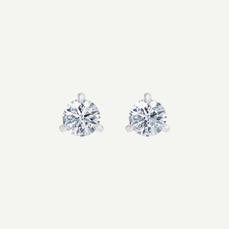 Round Diamond Martini Studs | 0.5 - 4CT in 14K Gold
