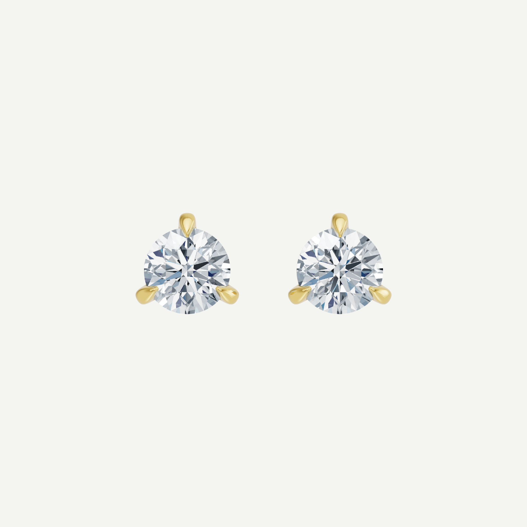 Round Diamond Martini Studs | 1 - 4CT in 14K Gold