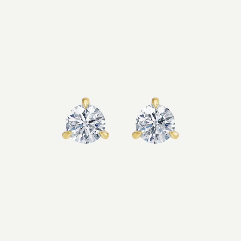 Round Diamond Martini Studs | 1 - 4CT in 14K Gold