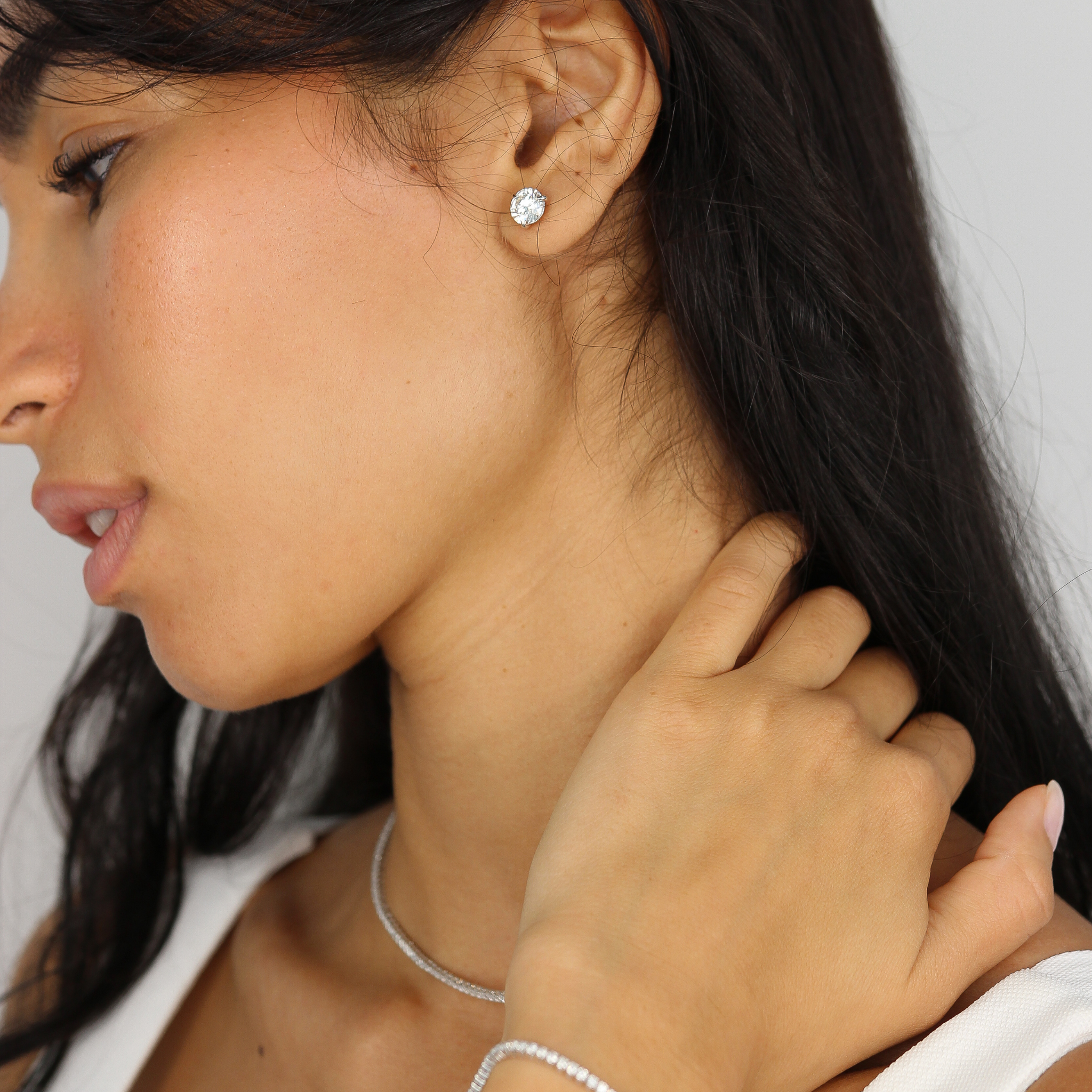 Round Diamond Martini Studs | 1 - 4CT in 14K Gold