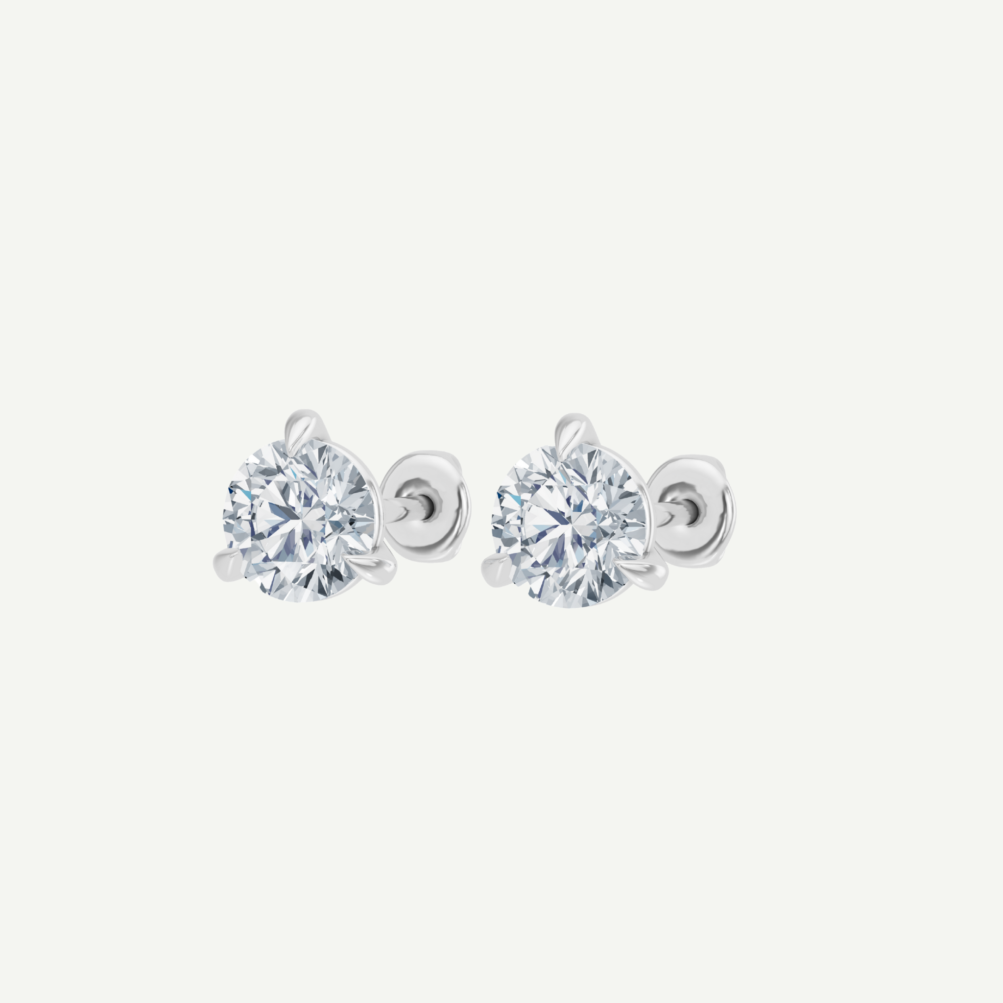 Round Diamond Martini Studs | 1 - 4CT in 14K Gold