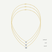 Round Diamond Solitaire Necklace | 0.75 - 1.5CT in 14K Gold