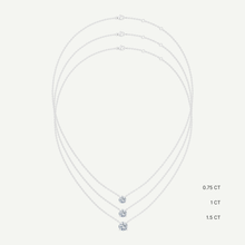 Round Diamond Solitaire Necklace | 0.75 - 1.5CT in 14K Gold