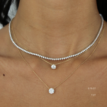 Round Diamond Solitaire Necklace | 0.75 - 1.5CT in 14K Gold