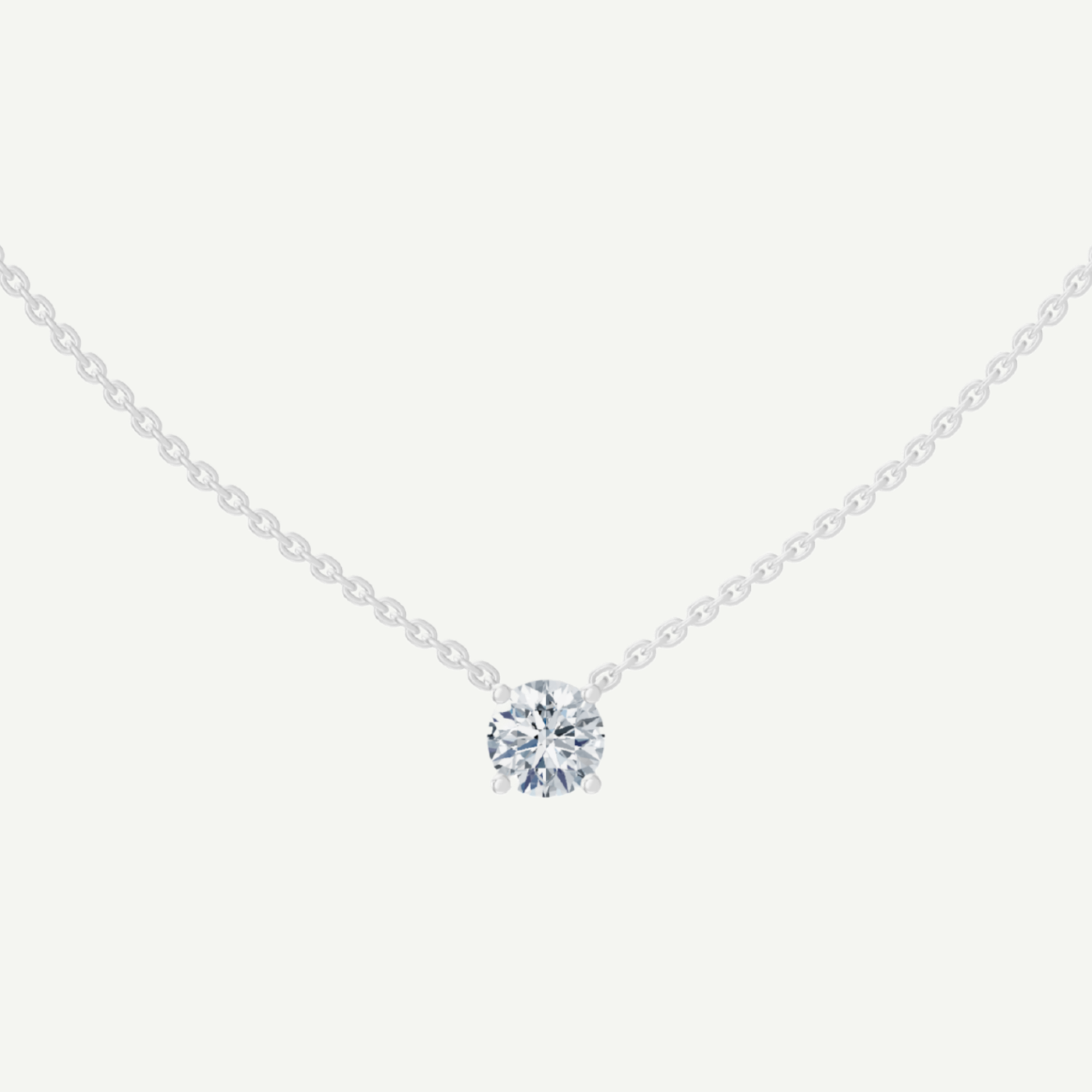 Round Diamond Solitaire Necklace | 0.75 - 1.5CT in 14K Gold