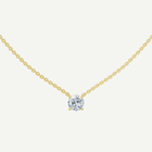 Round Diamond Solitaire Necklace | 0.75 - 1.5CT in 14K Gold