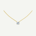 Round Diamond Solitaire Necklace | 0.75 - 1.5CT in 14K Gold