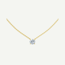 Round Diamond Solitaire Necklace | 0.75 - 1.5CT in 14K Gold