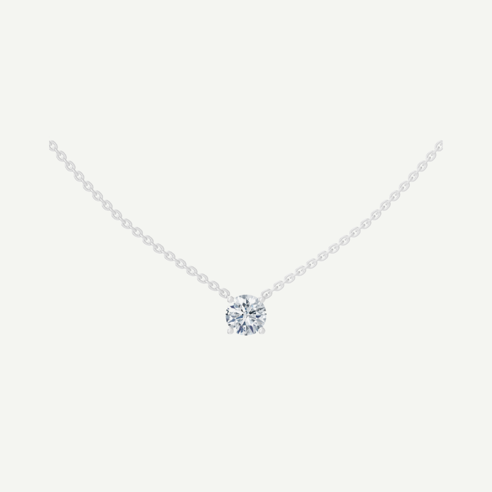 Round Diamond Solitaire Necklace | 0.75 - 1.5CT in 14K Gold