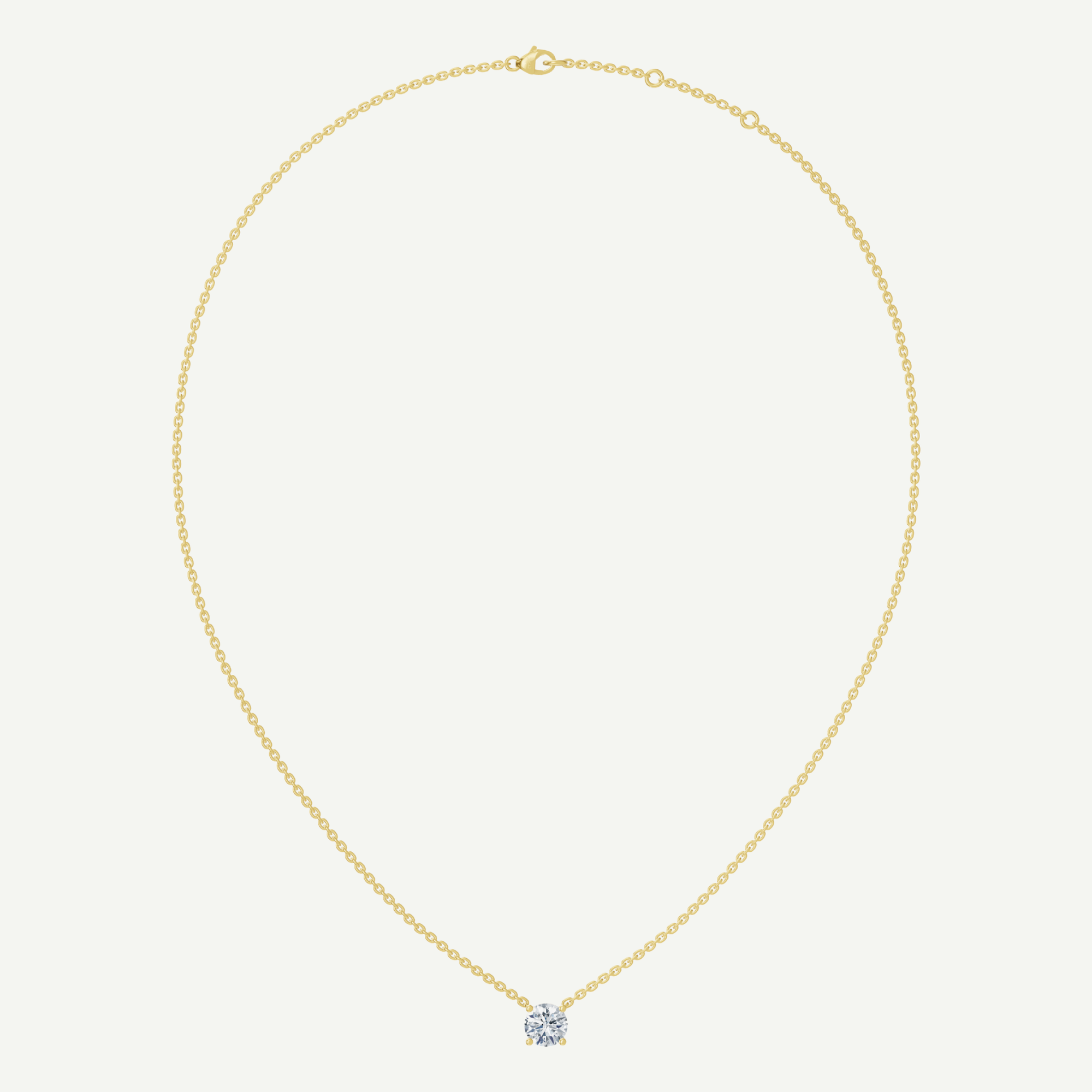 Round Diamond Solitaire Necklace | 0.75 - 1.5CT in 14K Gold