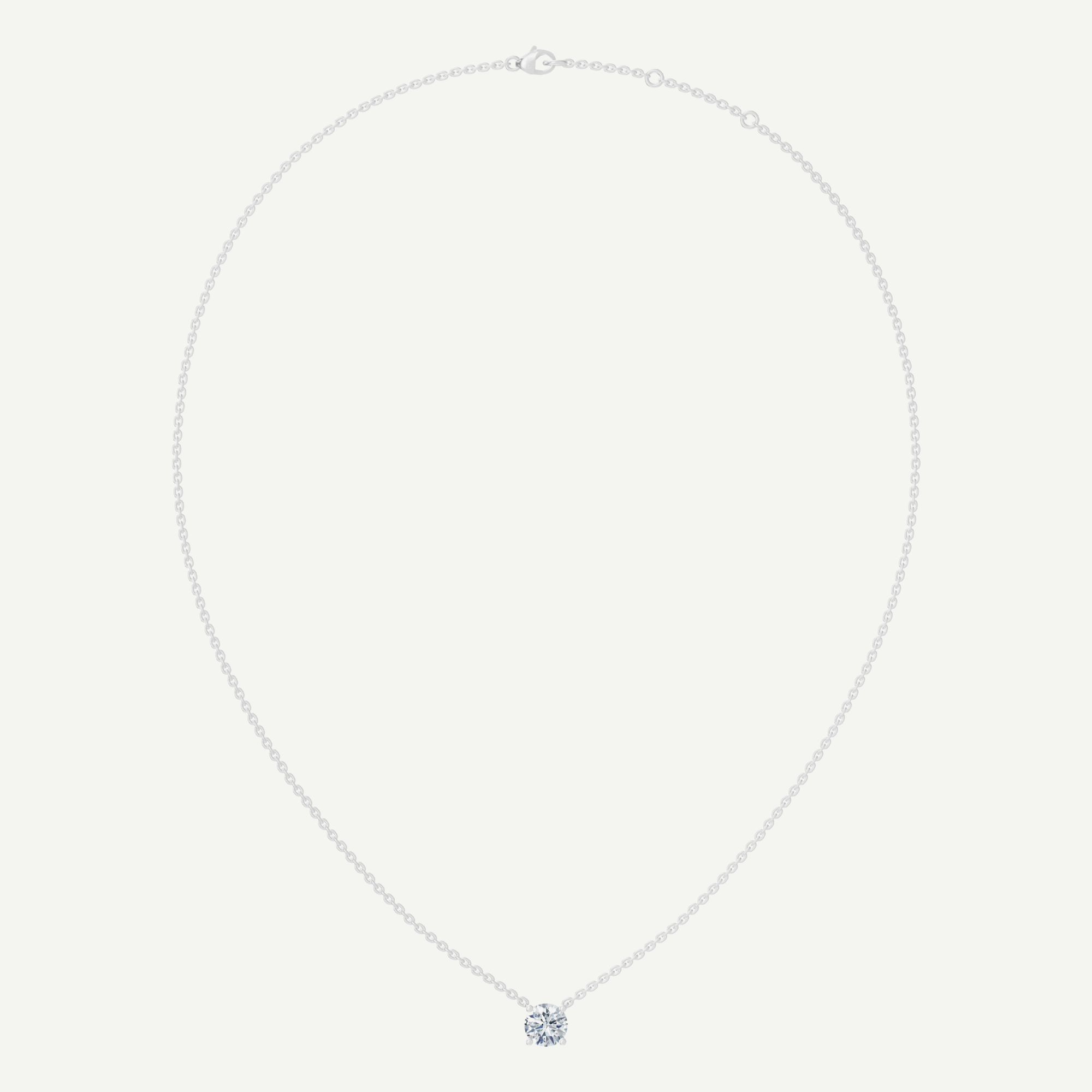 Round Diamond Solitaire Necklace | 0.75 - 1.5CT in 14K Gold