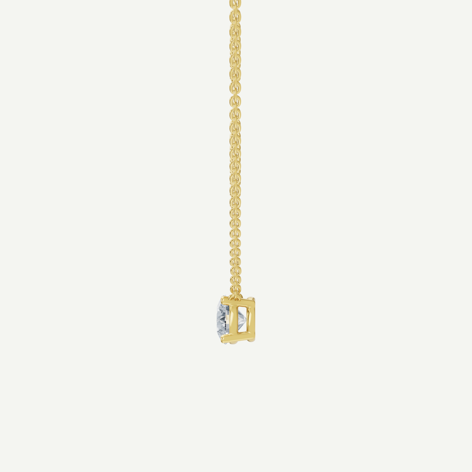 Round Diamond Solitaire Necklace | 0.75 - 1.5CT in 14K Gold