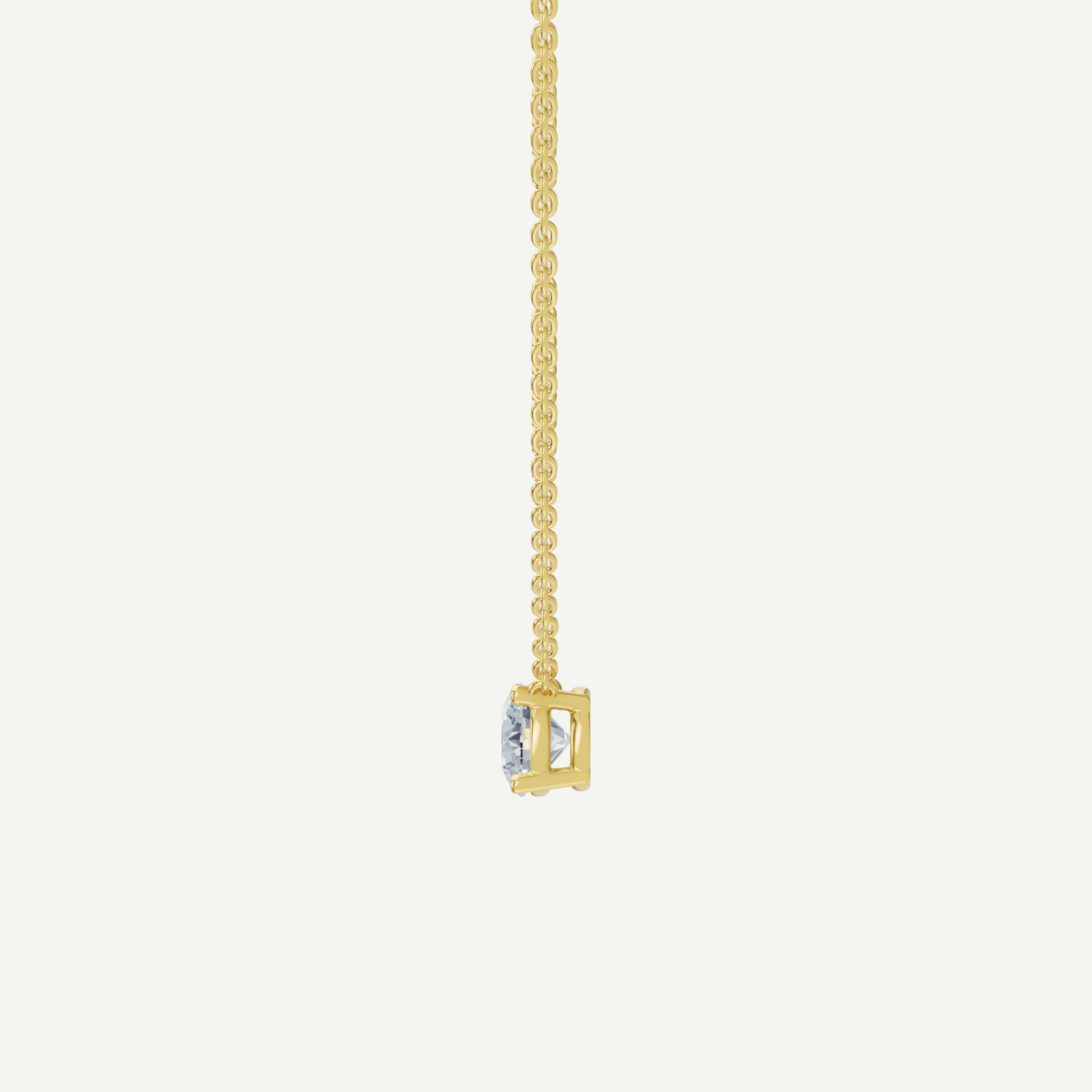 Round Diamond Solitaire Necklace | 0.75 - 1.5CT in 14K Gold