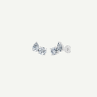 Round and Pear Diamond Duo Stud Earrings | 1.8CT Total | VIVIE