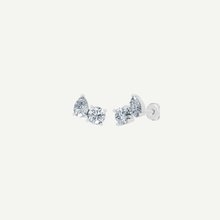 Round and Pear Diamond Duo Stud Earrings | 1.8CT Total | VIVIE
