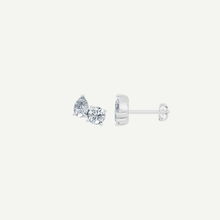 Round and Pear Diamond Duo Stud Earrings | 1.8CT Total | VIVIE