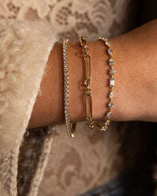 Gold Mixed Link Paperclip Bracelet