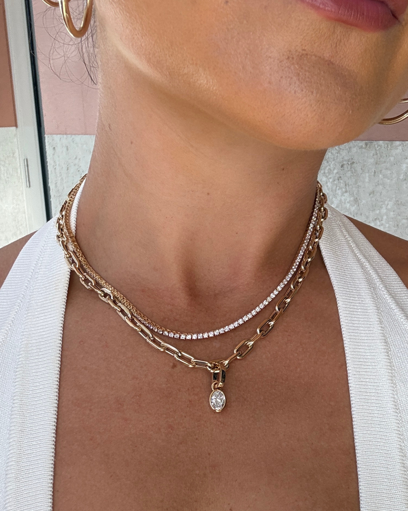 1CT Oval Bezel Diamond Pendant | VIVIE