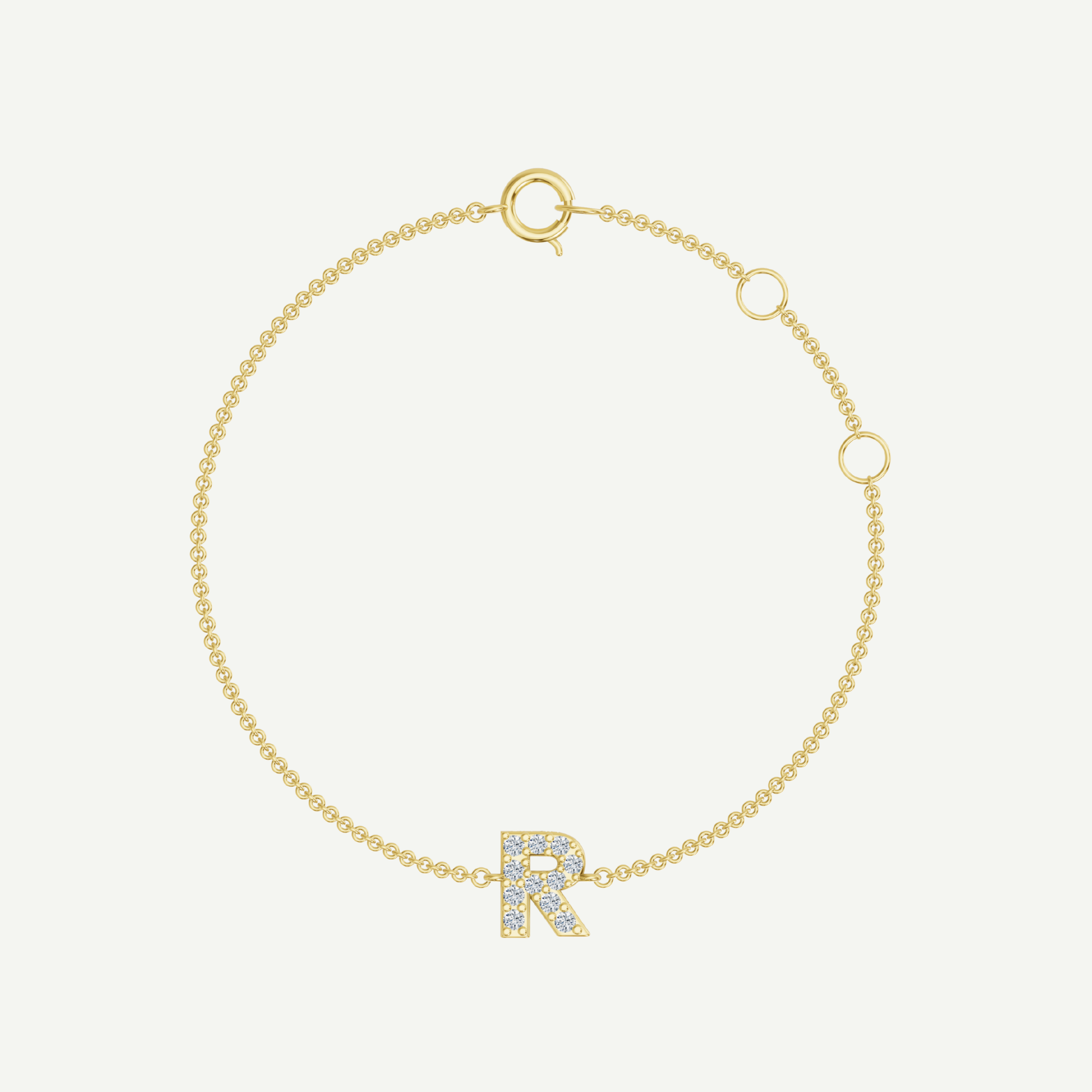 Baby Personalised Gold and Diamond Initial Bracelet