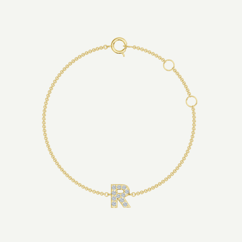 Baby's First Diamond Letter Bracelet | 0.12 - 0.15CT in 14K Gold